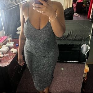 Necessary Clothing - Black/Silver Glitter Dress - Ultimate Stretch Material